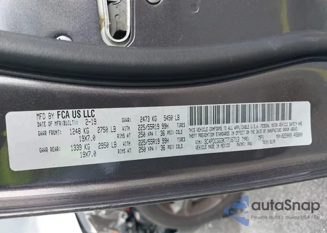 2019 Dodge Journey Crossroad from USA, damaged, VIN 3C4PDCGG3KT716713